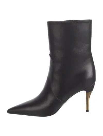Pre-owned Gucci Leather Chain-link Accents Boots In Black