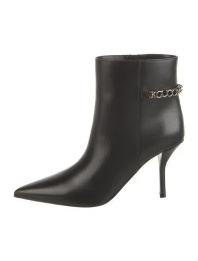 Pre-owned Gucci Leather Chain-link Accents Boots W/ Tags In Black