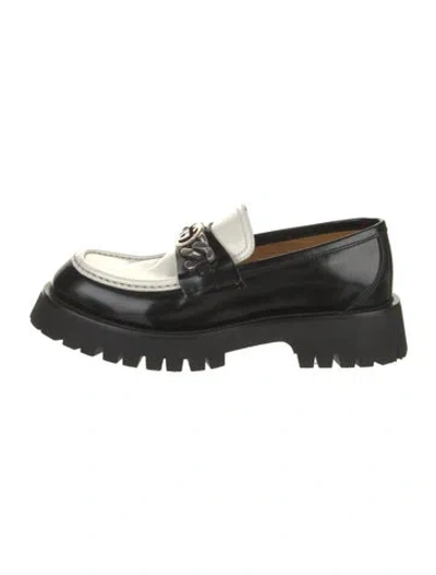 Pre-owned Gucci Leather Chain-link Accents Loafers In Multi
