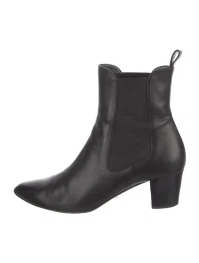 Pre-owned Gucci Leather Chelsea Boots In Black