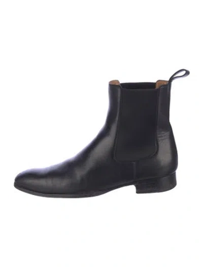 Pre-owned Gucci Leather Chelsea Boots In Black