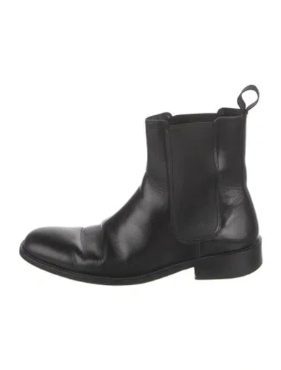 Pre-owned Gucci Leather Chelsea Boots In Black