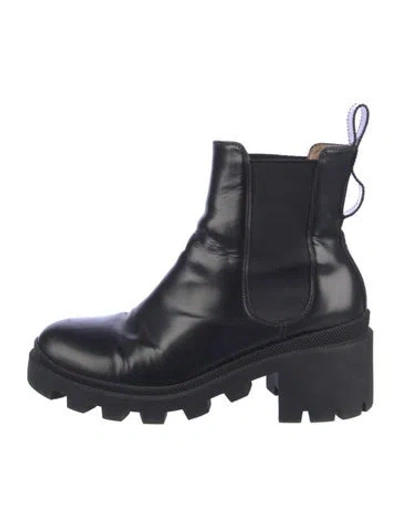 Pre-owned Gucci Leather Chelsea Boots In Black