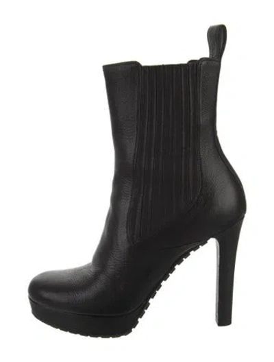 Pre-owned Gucci Leather Chelsea Boots In Black