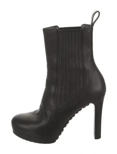 Pre-owned Gucci Leather Chelsea Boots In Black