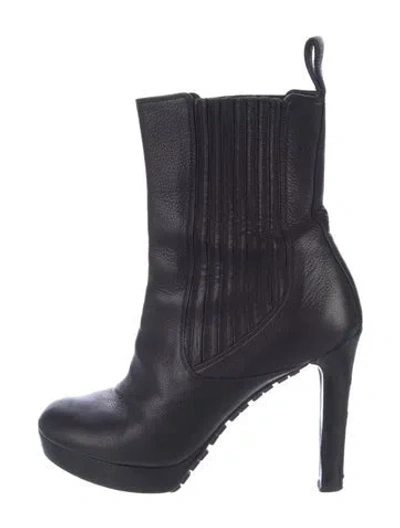 Pre-owned Gucci Leather Chelsea Boots In Black