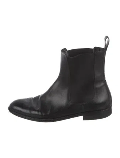 Pre-owned Gucci Leather Chelsea Boots In Black