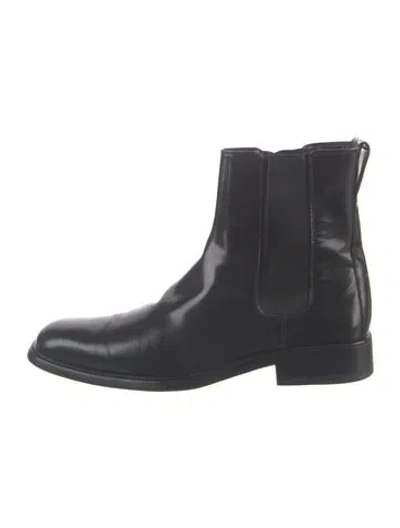 Pre-owned Gucci Leather Chelsea Boots In Black