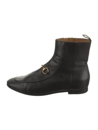 Pre-owned Gucci Leather Chelsea Boots In Black
