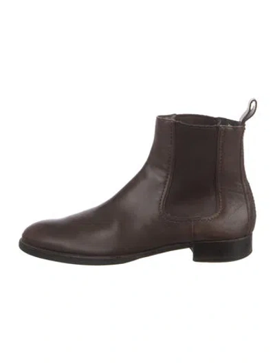 Pre-owned Gucci Leather Chelsea Boots In Brown