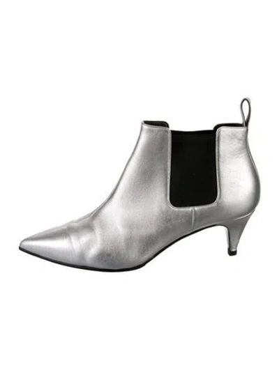 Pre-owned Gucci Leather Chelsea Boots In Silver