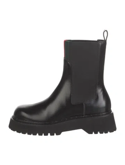 Pre-owned Gucci Leather Chelsea Boots W/ Tags In Black