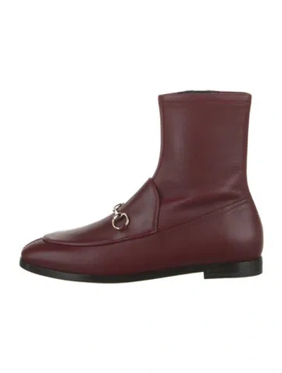 Pre-owned Gucci Leather Chelsea Boots W/ Tags In Burgundy