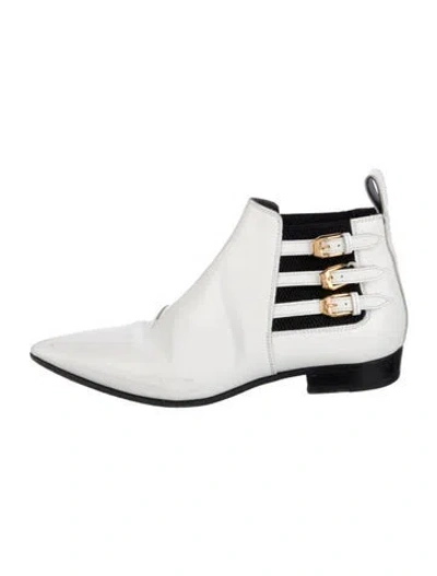 Pre-owned Gucci Leather Chelsea Boots In White