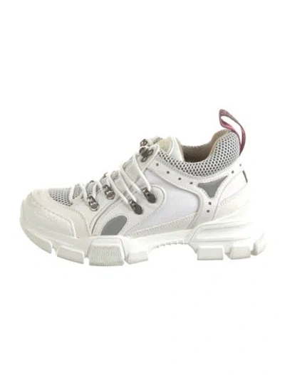 Pre-owned Gucci Leather Chunky Sneakers In Neutral