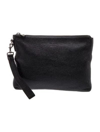 Pre-owned Gucci Leather Clutch In Black