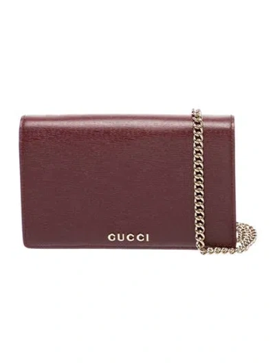 Pre-owned Gucci Leather Clutch In Burgundy