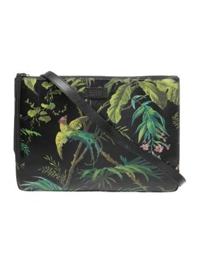 Pre-owned Gucci Leather Clutch In Green