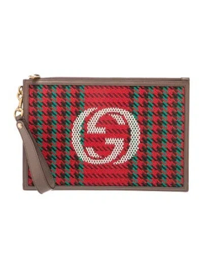 Pre-owned Gucci Leather Clutch In Red