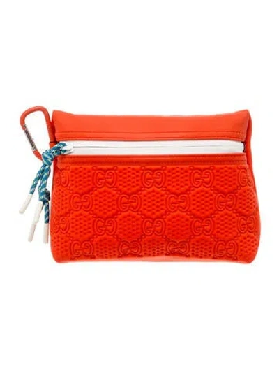Pre-owned Gucci Leather Clutch W/ Tags In Orange