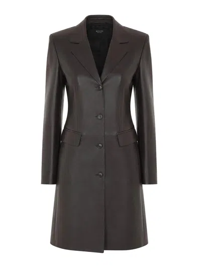 Gucci Leather Coat In Black