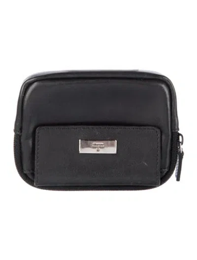Pre-owned Gucci Leather Coin Pouch In Black