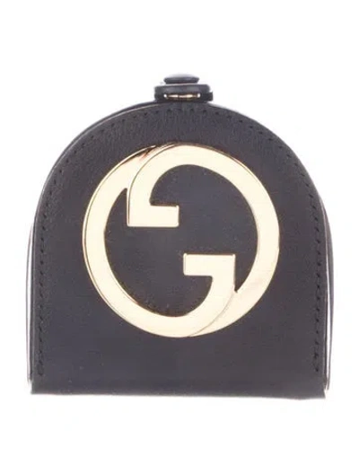 Pre-owned Gucci Leather Coin Purse In Black