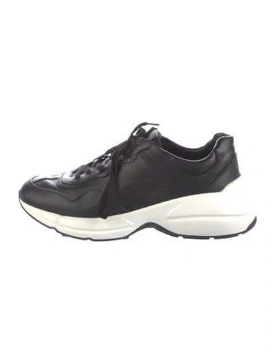 Pre-owned Gucci Leather Colorblock Pattern Athletic Sneakers In Black