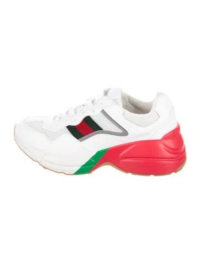 Pre-owned Gucci Leather Colorblock Pattern Athletic Sneakers In Multi