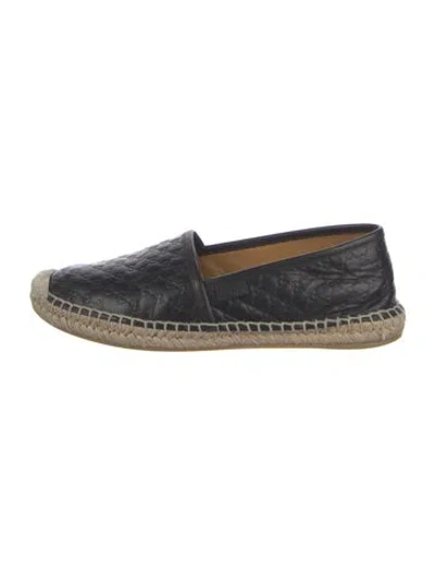 Pre-owned Gucci Leather Colorblock Pattern Espadrilles In Black