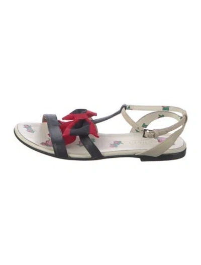Pre-owned Gucci Leather Colorblock Pattern Gladiator Sandals