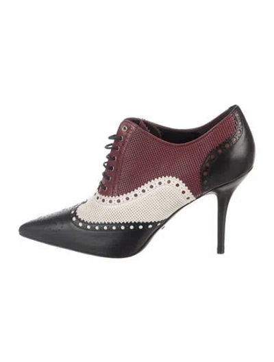 Pre-owned Gucci Leather Colorblock Pattern Pumps In Red