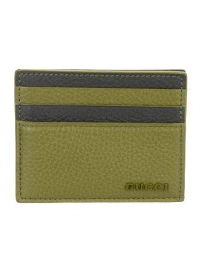 Pre-owned Gucci Leather Colorblock Pattern Wallet In Green
