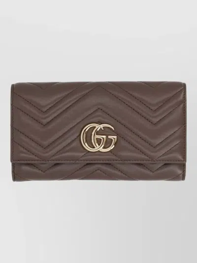 Gucci Leather Continental Wallet In Gray