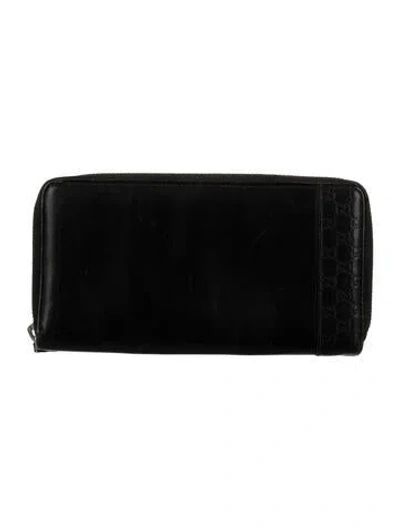 Pre-owned Gucci Leather Continental Wallet In Black