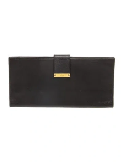 Pre-owned Gucci Leather Continental Wallet In Black