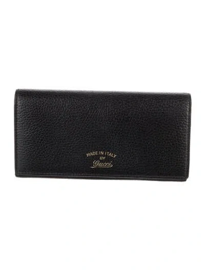 Pre-owned Gucci Leather Continental Wallet In Black