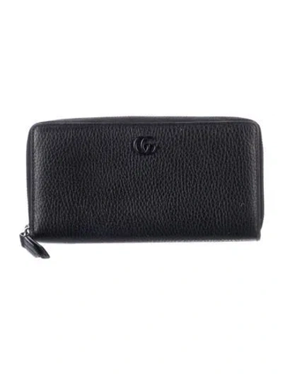 Pre-owned Gucci Leather Continental Wallet In Black