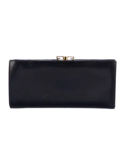 Pre-owned Gucci Leather Continental Wallet In Black