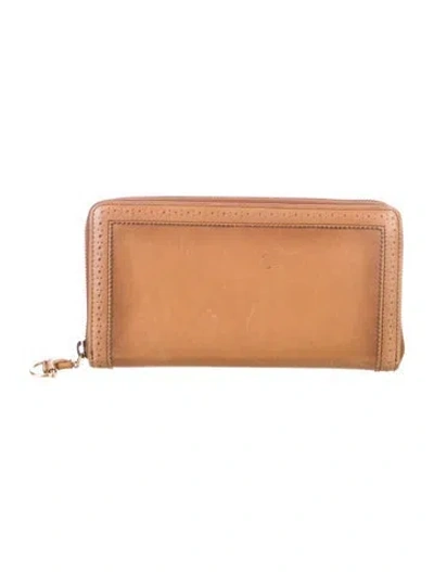 Pre-owned Gucci Leather Continental Wallet In Brown