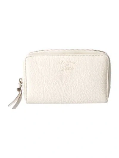 Pre-owned Gucci Leather Continental Wallet In Neutral
