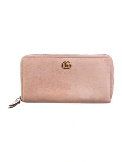 Pre-owned Gucci Leather Continental Wallet In Neutral
