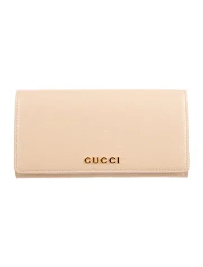 Pre-owned Gucci Leather Continental Wallet W/ Tags In Neutral
