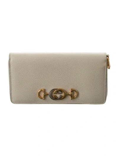 Pre-owned Gucci Leather Continental Wallet In White