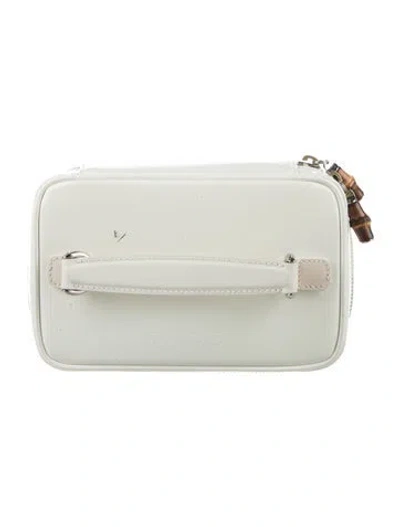 Pre-owned Gucci Leather Cosmetic Bag In White