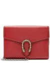 Pre-owned Gucci Leather Crystal Dionysus Chain Wallet (authentic Pre-loved) In Red
