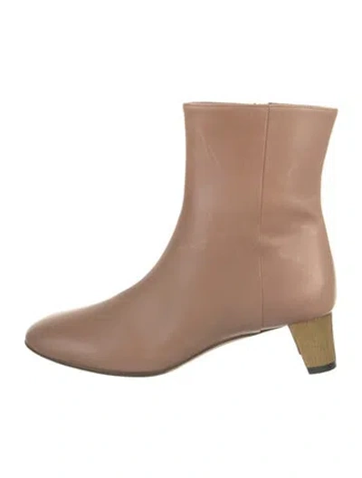 Pre-owned Gucci Leather Crystal Embellishments Boots In Neutral
