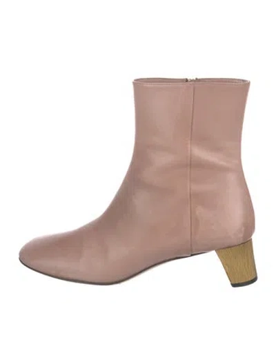 Pre-owned Gucci Leather Crystal Embellishments Boots In Neutrals