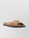 Gucci Leather Cut Flat Sole Sandals In Brown