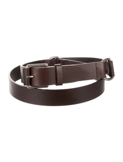 Pre-owned Gucci Leather Cutout Accent Belt In Brown